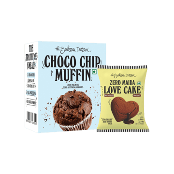 The Baker's Dozen Choco Chip Muffin +  Love Choco Fills Chocolate Muffin (Zero Maida) Combo