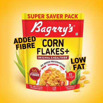 Bagrry's Corn Flakes Plus Original & Healthier (with Fibre Power)