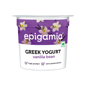 Epigamia Vanilla Bean Flavoured Greek Yogurt