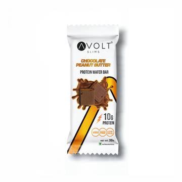Avolt Slims Chocolate Peanut Butter 10g Protein Wafer Bar