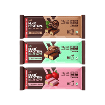 RiteBite Choco Temptation Millet Wafer Protein Bar +  Coffee Mousse Millet Waffer Protein Bar +  Strawberry Truffle Millet Wafer Protein Bar Combo
