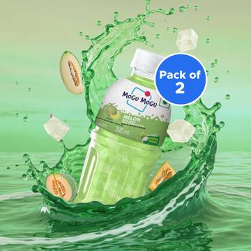 Mogu Mogu Melon Fruit Drink with Nata De Coco - Pack of 2