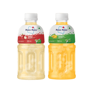 Mogu Mogu Apple Juice With Nata De Coco +  Mango Drink Combo