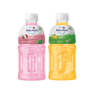 Mogu Mogu Lychee Fruit Drink with Nata De Coco +  Mango Drink Combo