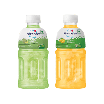 Mogu Mogu Melon Fruit Drink with Nata De Coco +  Mango Drink Combo