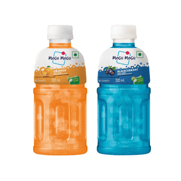 Mogu Mogu Orange Fruit Drink +  Blackcurrant Fruit Drink with Nata De Coco Combo