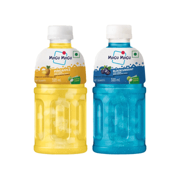Mogu Mogu Pineapple Fruit Drink +  Blackcurrant Fruit Drink with Nata De Coco Combo