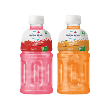 Mogu Mogu Strawberry Fruit Drink +  Orange Fruit Drink Combo