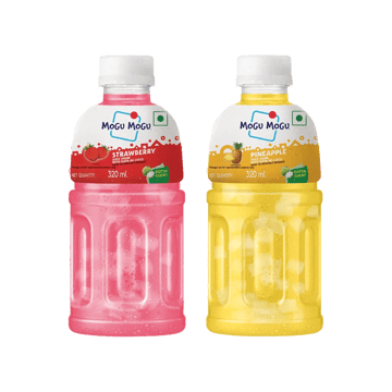 Mogu Mogu Strawberry Fruit Drink +  Pineapple Fruit Drink Combo
