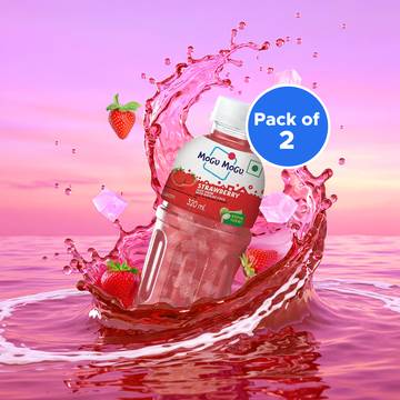 Mogu Mogu Strawberry Fruit Drink - Pack of 2