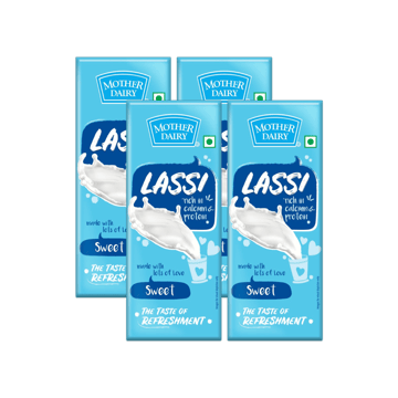 Mother Dairy Refreshing Sweet Lassi - Pack of 4