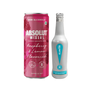 Absolut Mixers Carbonated Cocktail Mix (Raspberry & Lemon Flavoured) + Xclamation Peach Iced Tea (LIIT) Mocktail & Cocktail Mix Combo