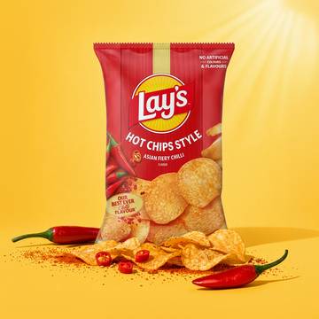 Lay's Hot Chips Style Asian Fiery Chilli Potato Chips