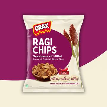 Crax Peri Peri Ragi Chips - Healthy Protein Snacks