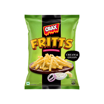 Crax Fritts Cream & Onion Corn & Potato Stick