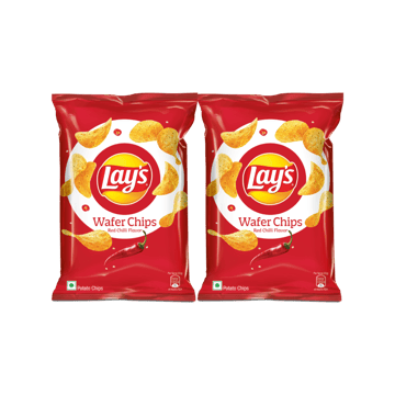 Lay's Wafer Potato Chips (Red Chilli) - Pack of 2