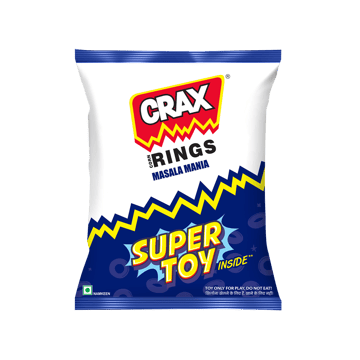 Crax Corn Rings Masala Mania Puffs Snacks with Super Toys