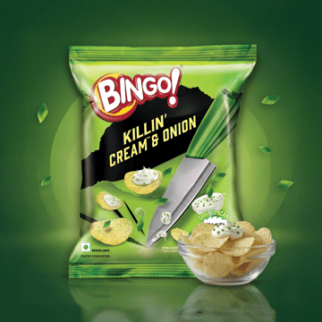 Bingo Cream and Onion Potato Chips