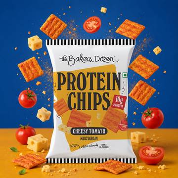 The Baker's Dozen Protein Chips Cheesy Tomato Multigrain