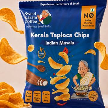 Sweet Karam Coffee Tapioca Chips - Indian Masala