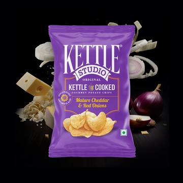 Kettle Studio Mature Cheddar & Red Onions Potato Chips
