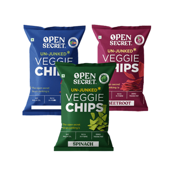 Open Secret Mix Veggie Healthy Chips +  Beetroot Healthy Chips +  Spinach Healthy Chips Combo