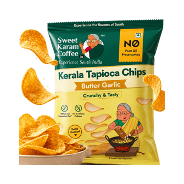 Sweet Karam Coffee Kerala Tapioca Chips - Butter Garlic