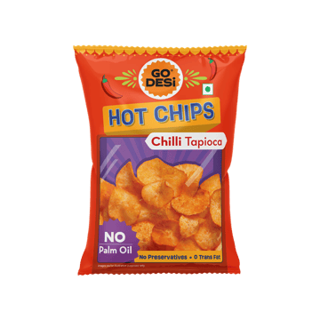 GO DESi Hot Chips Chilli Tapioca Chips