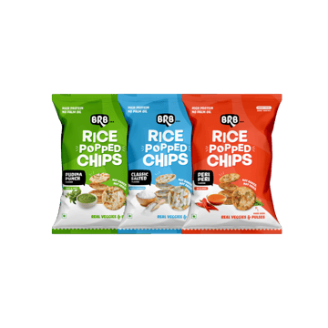 BRB Peri Peri Rice Popped Chips + BRB Pudina Punch Rice Popped Chips + BRB Classic Salted Rice Popped Chips Combo