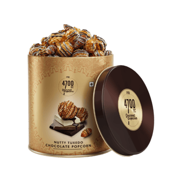 4700BC Nutty Tuxedo Chocolate Popcorn, Gourmet Tin