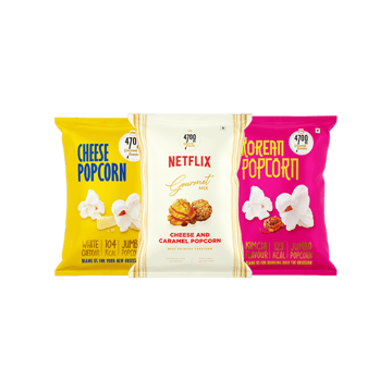 4700BC Cheese, Korean And Netflix Cheese & Caramel Popcorn Combo