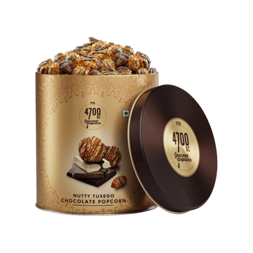 4700BC Nutty Tuxedo Chocolate  Gourmet Popcorn Tin