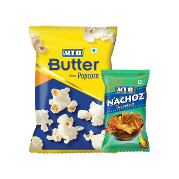 Act II Crispy "n" Crunchy Nachos (Jalapeno) +  Butter Popcorn - Ready to Eat Combo