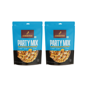 Cornitos Pop n Crunch Party Nut Mix - Salted Peanuts, Corn Nut & Coated Green Peas - Pack of 2
