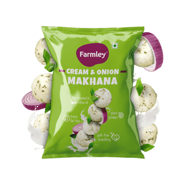 Farmley Cream & Onion Roasted Flavoured Makhana Roasted In Olive Oil