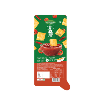 Wingreens Farms Tangy Cheese Baked Pita Chips with Mexican Salsa Dip