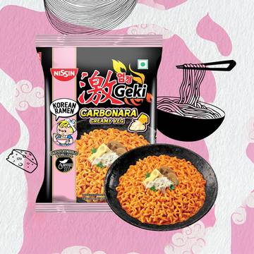 Nissin Geki Carbonara Veg Korean Ramen Noodles