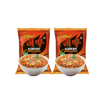 Yippee Korean Spicy Kimchi Instant Noodles - Pack of 2