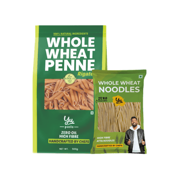 Yu 100% Whole Wheat Noodles +  100% Whole Wheat Penne Pasta Combo