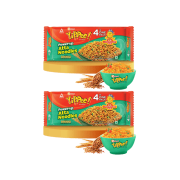 Yippee Power up Atta Instant Noodles – Made with Aashirvaad Atta - Pack of 2