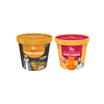 Yu Zingy Cheese Instant Cup Noodles +  Three Cheese Instant Pasta Cup Combo