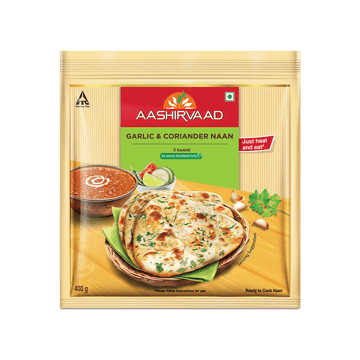 Aashirvaad Garlic & Coriander Naan (Heat & Eat)