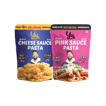 Yu Cheese Sauce Instant Wheat Pasta (Penne) +  Pink Sauce Instant Wheat Pasta (Penne) Combo