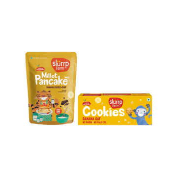 Slurrp Farm Banana Chocochip Pancake Mix +  Banana Oat Cookies Combo