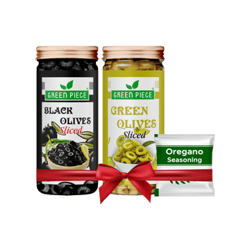 Green Piece Black & Green Olives Sliced
