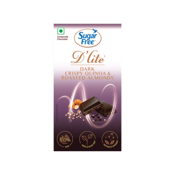 Sugar Free D'Lite Dark Chocolate Bar (Dark Crispy Quinoa & Roasted Almonds)