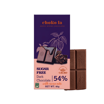 Choko La 54% Sugar Free Dark Chocolate Bar