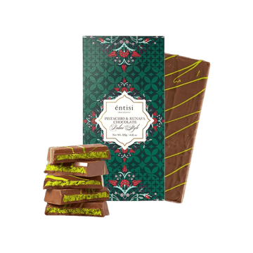 Entisi Chocolatier Pistachio & Kunafa Chocolate Bar