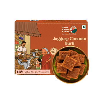 Jaggery Coconut Burfi by Sweet Karam Coffee