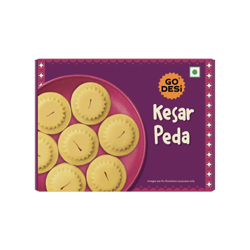 Kesar Peda with 64% Khoa & Real Kesar by GO DESi